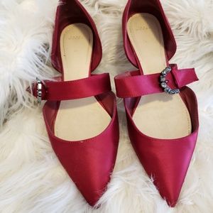 Zara red wine flats size 9